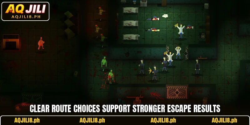 Clear route choices support stronger escape results