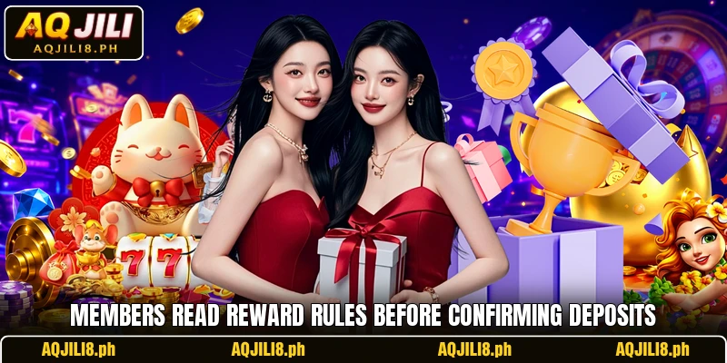 Members read reward rules before confirming deposits