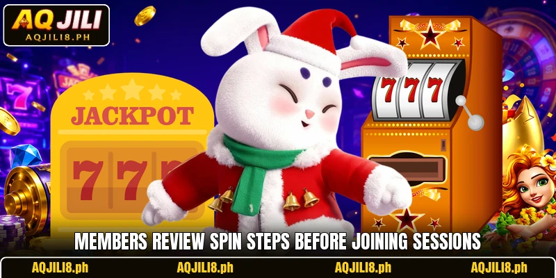 Members review spin steps before joining sessions
