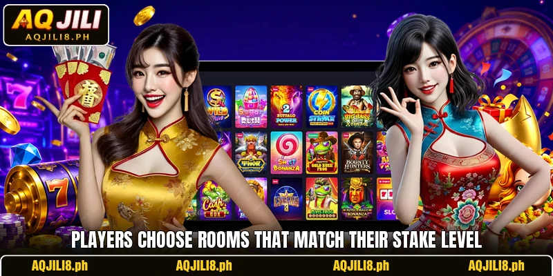 Players choose rooms that match their stake level
