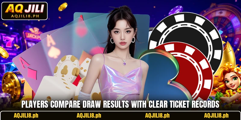 Players compare draw results with clear ticket records