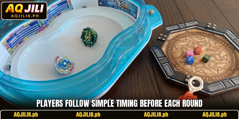 Players follow simple timing before each round Players follow simple timing before each round