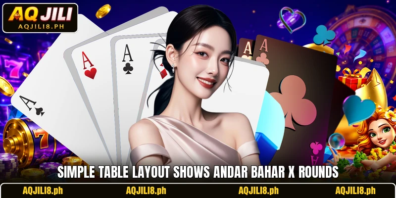 Simple table layout shows Andar Bahar X rounds